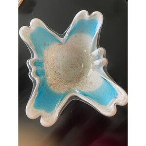 Mid Century Fratelli Toso Murano Butterfly Ashtray Mod Artist Glass Blown